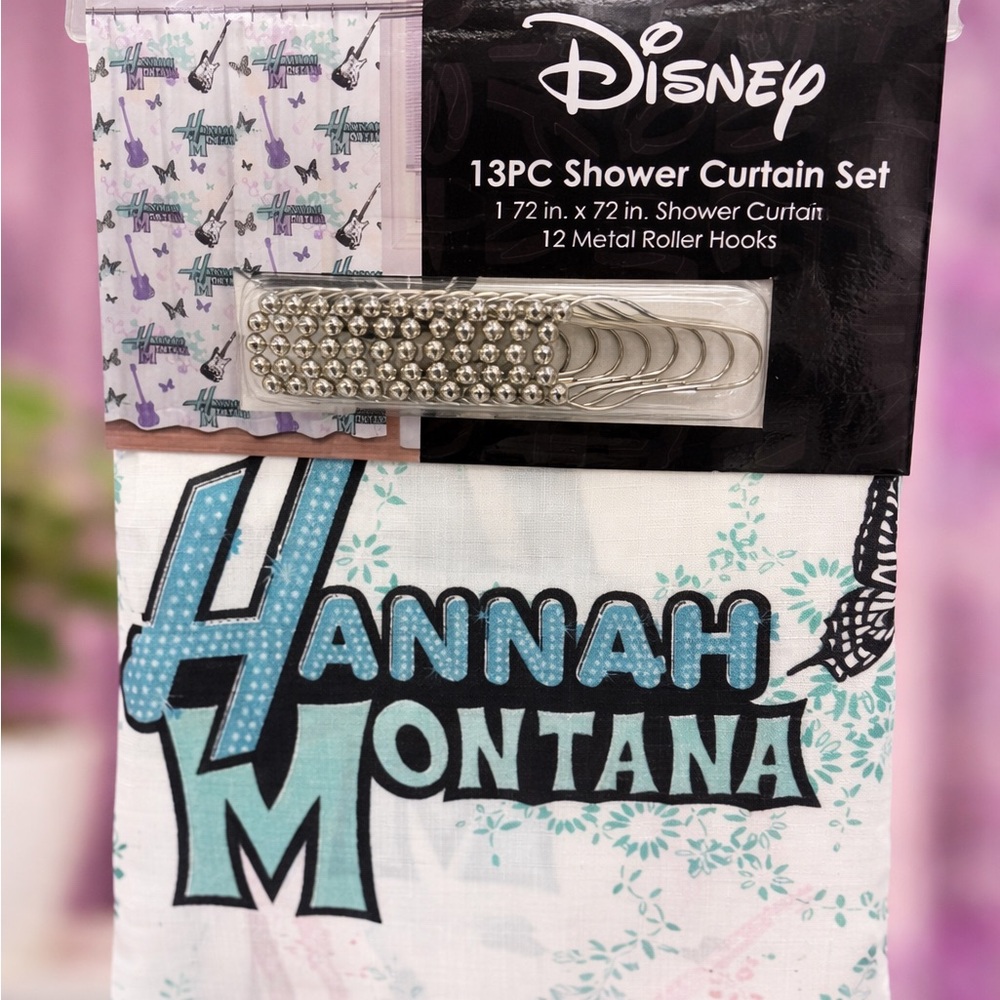 Disney Hannah Montana Blue and Purple Shower Curtain Set